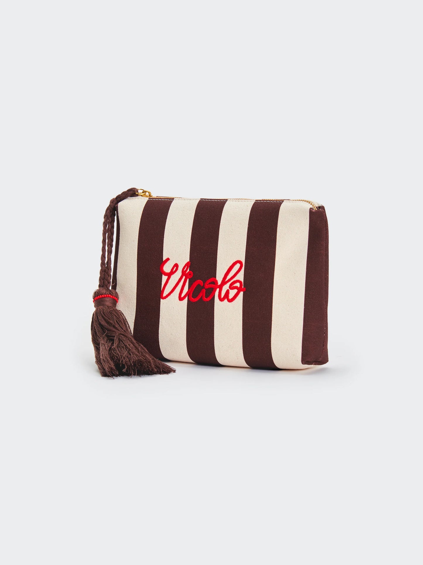 Pochette A Righe Vicolo Burro/Marrone