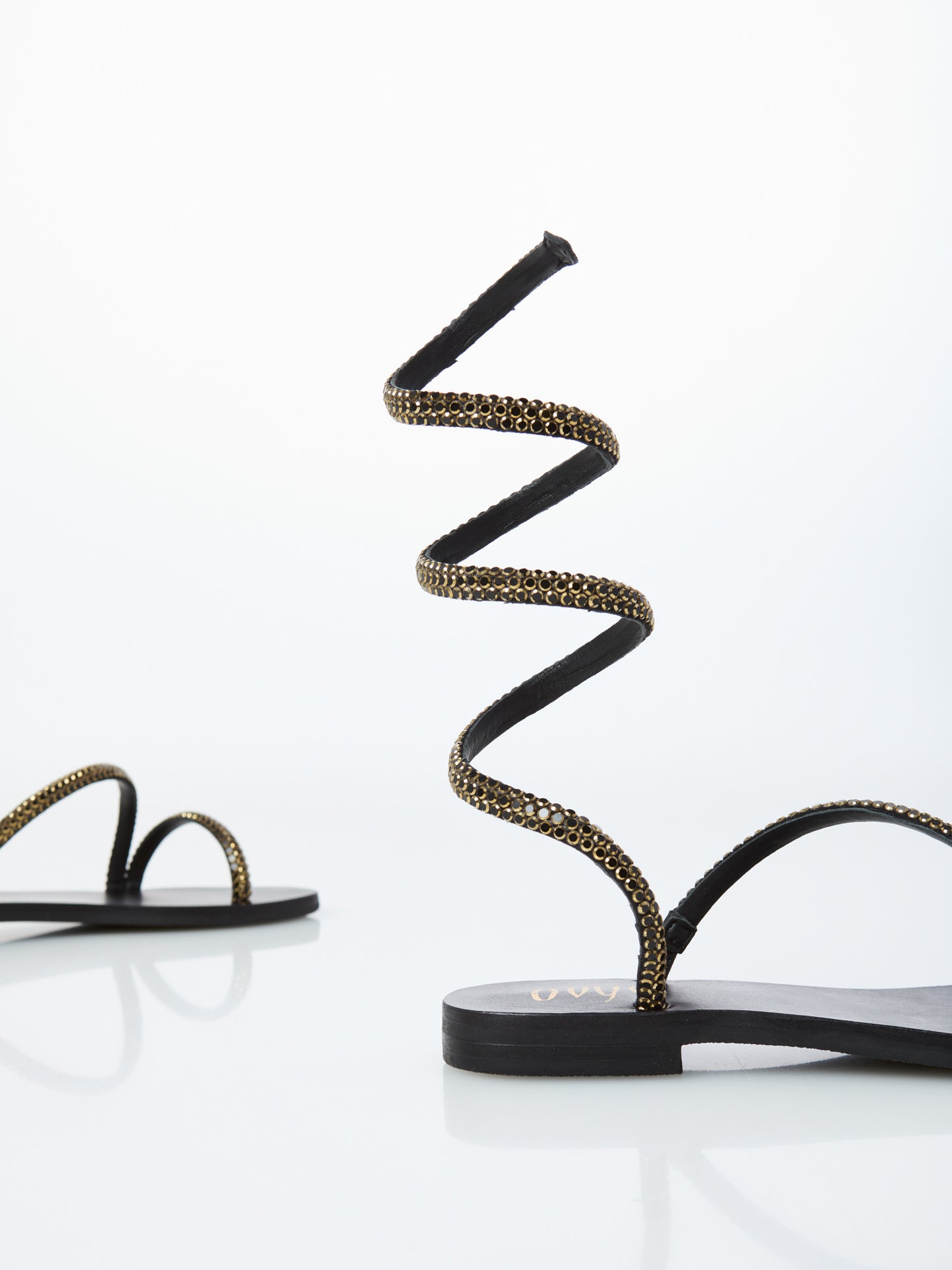 Sandalo Snake In Pelle FLEUR Nero