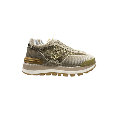 Sneaker Beige Liu Jo Pailletes e Velluto