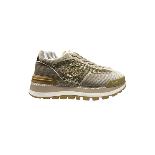Sneaker Beige Liu Jo Pailletes e Velluto