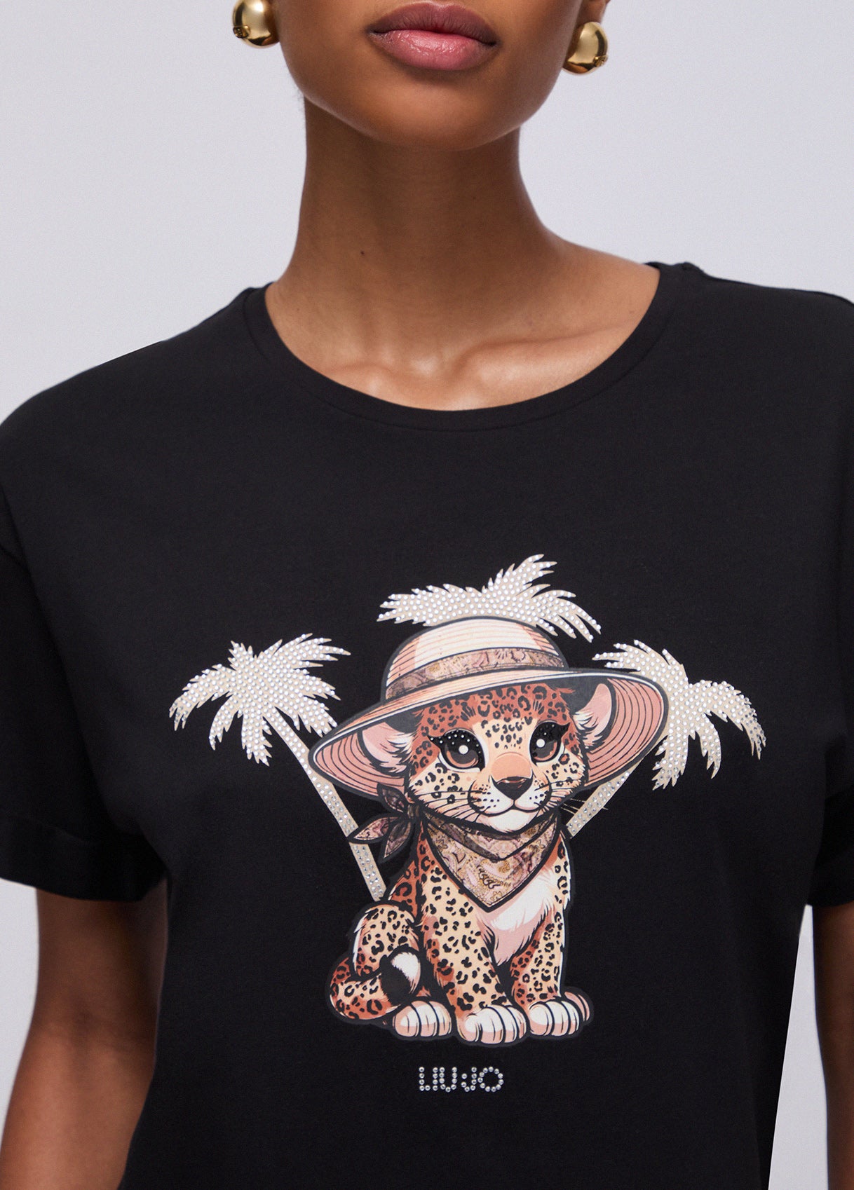 T-Shirt Con Stampa Liu.Jo Nera