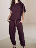 Completo Blusa + Pantaloni Susy Mix Bordeaux