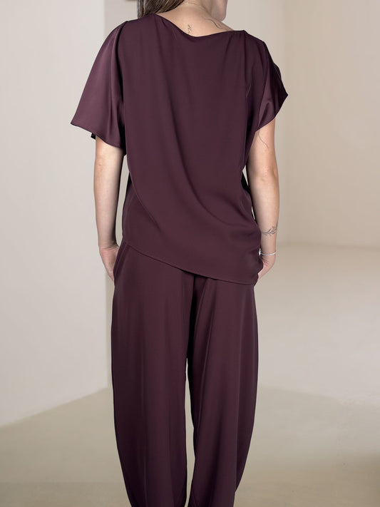 Completo Blusa + Pantaloni Susy Mix Bordeaux