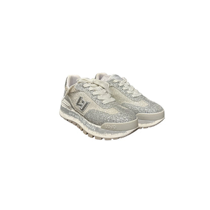 Sneakers Glitter Argento Platform