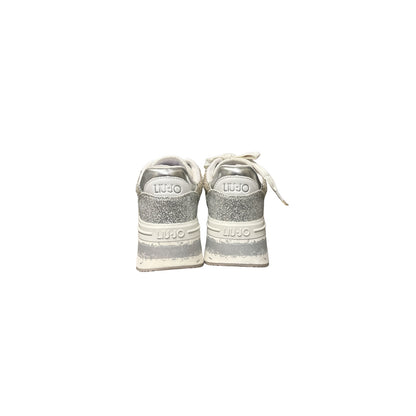 Sneakers Glitter Argento Platform